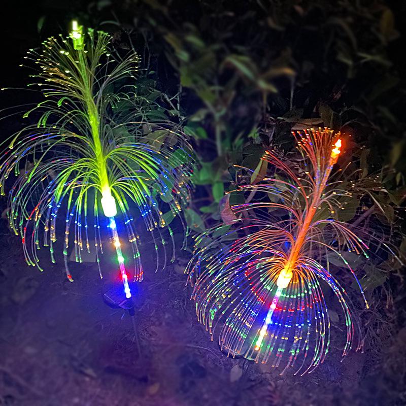 Светодиодный оптоволоконный медуза солнечный уличный водонепроницаемый садовый светильник